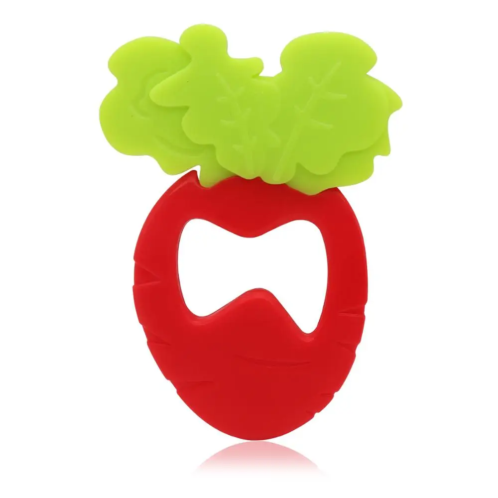 
100% Eco-friendly Food Grade Silicone Baby Teether Natural Material Vegetable Shaped Silicone Soft Baby Toys 