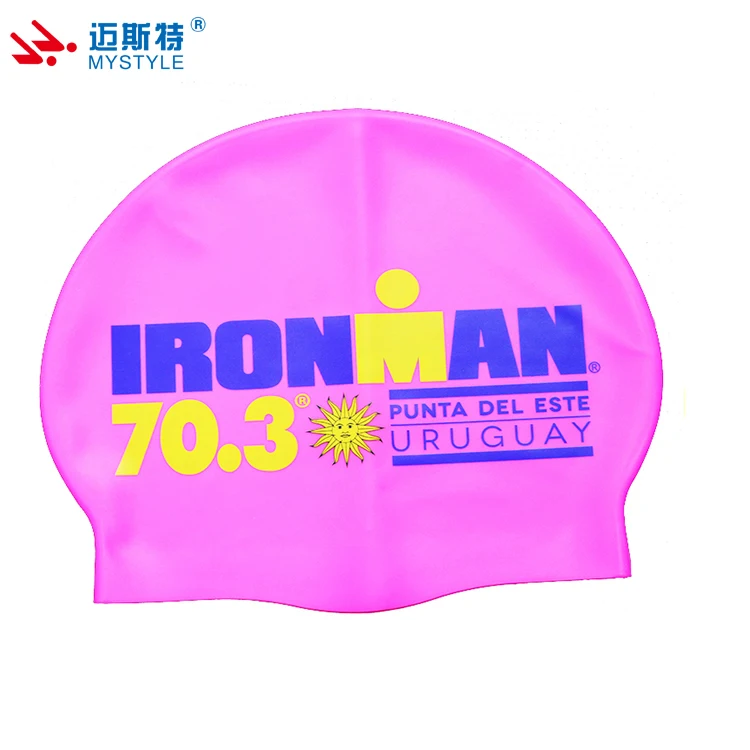 new design lovely adult silicone swimming cap, funny printed swim cap