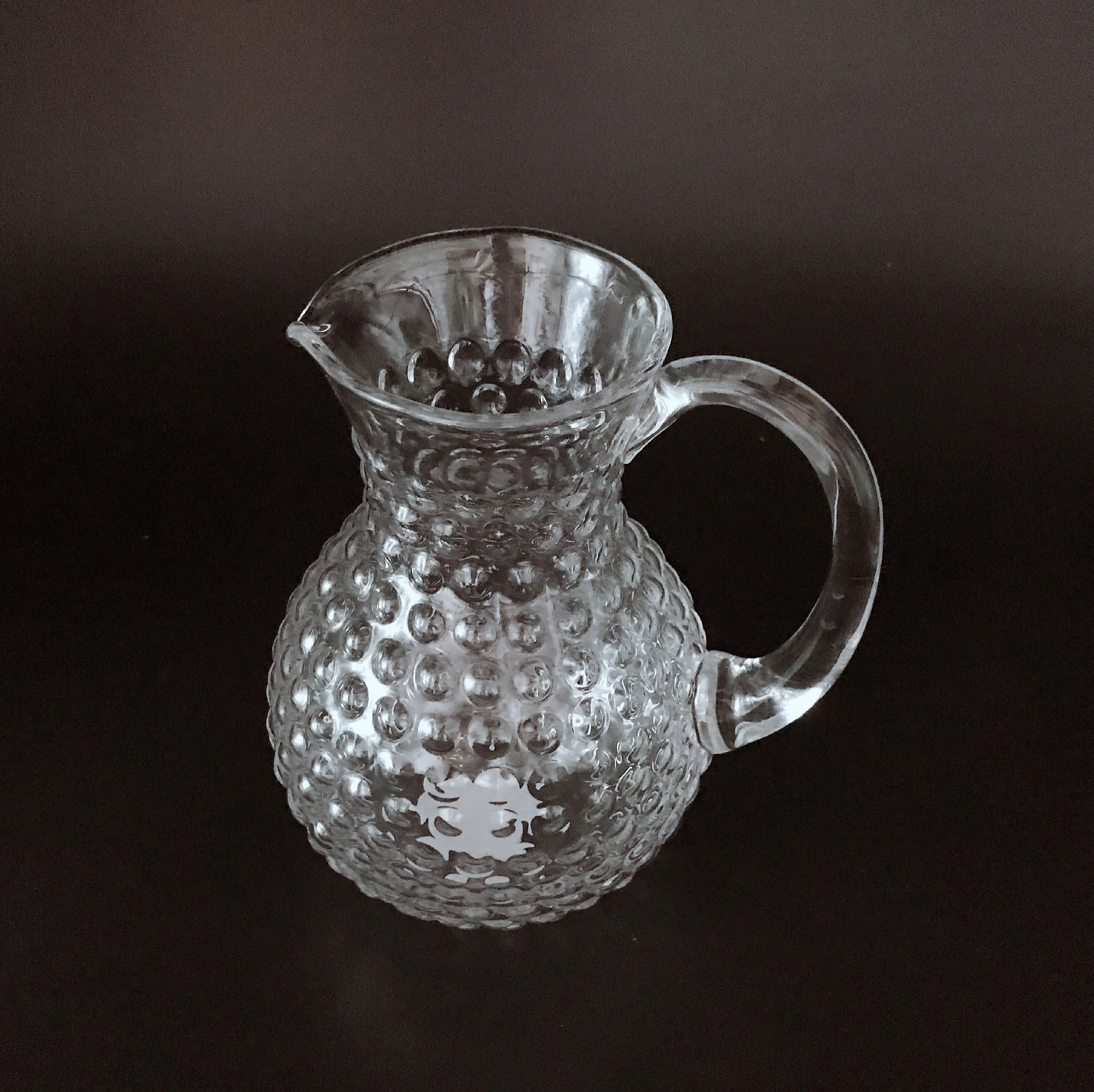 Kitchen Glassware Clear Glass Water Pitcher With Hobnail