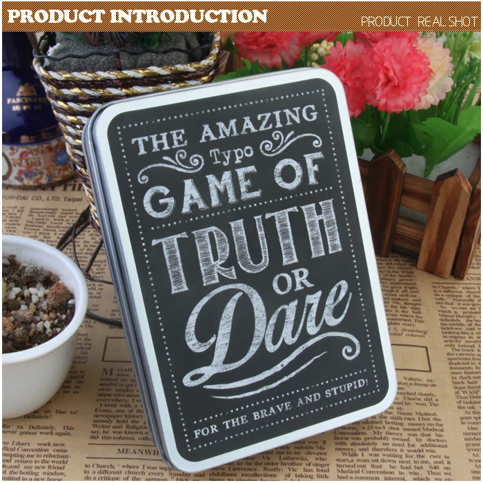 truth or dare adult drinking game custom playing paper game card toy in mini tin box
