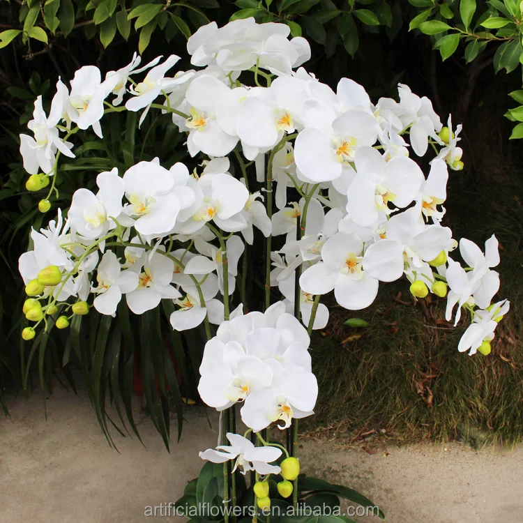 Artificial big butterfly flowers orchid bonsai with pot for decoration butterfly flowers artificial