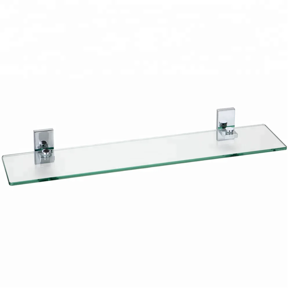 
Bath Hardware Set Zinc Chrome Clear Glass Shelf Decorative Corner Shelves Bathroom Shelves 61038 