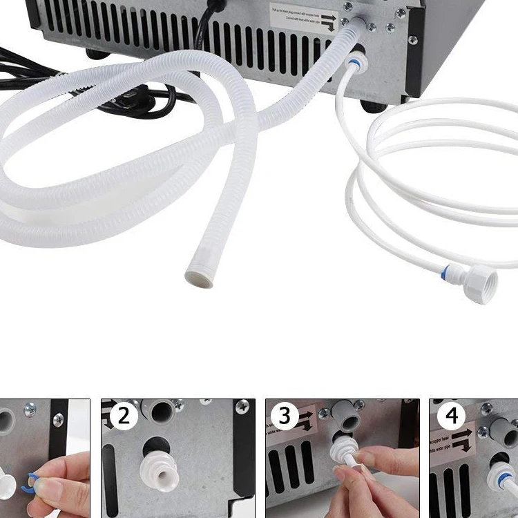 
132lbs Automatic Small Capacity ice machines Cube Ice Making Machine with LED 