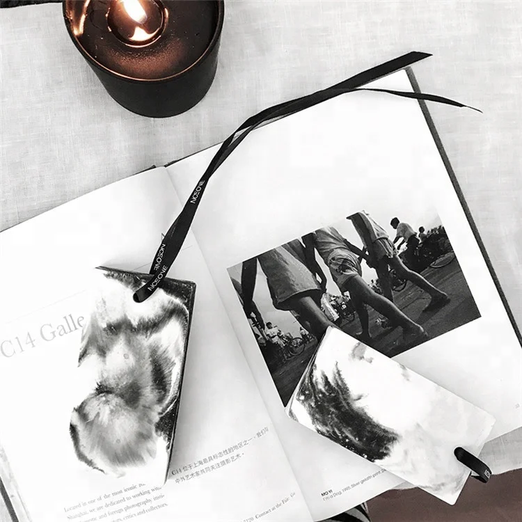 Marble Patterned Hanging Rectangle Home Fragrance Scented Ceramic Aroma Essential Oil Diffuser Air Freshener