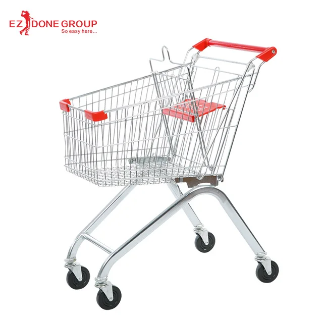
Heavy duty Grocery shopping cart manufacturer 100L metal supermarket used shopping trolley 