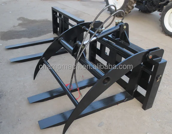 farm tractor front end loader with log grapple