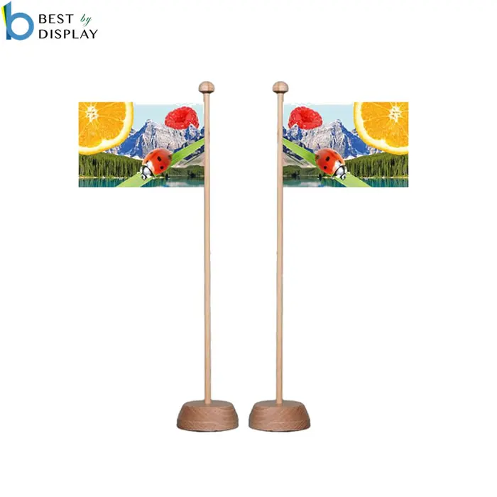 Mini office conference flags promotional wooden desk flag