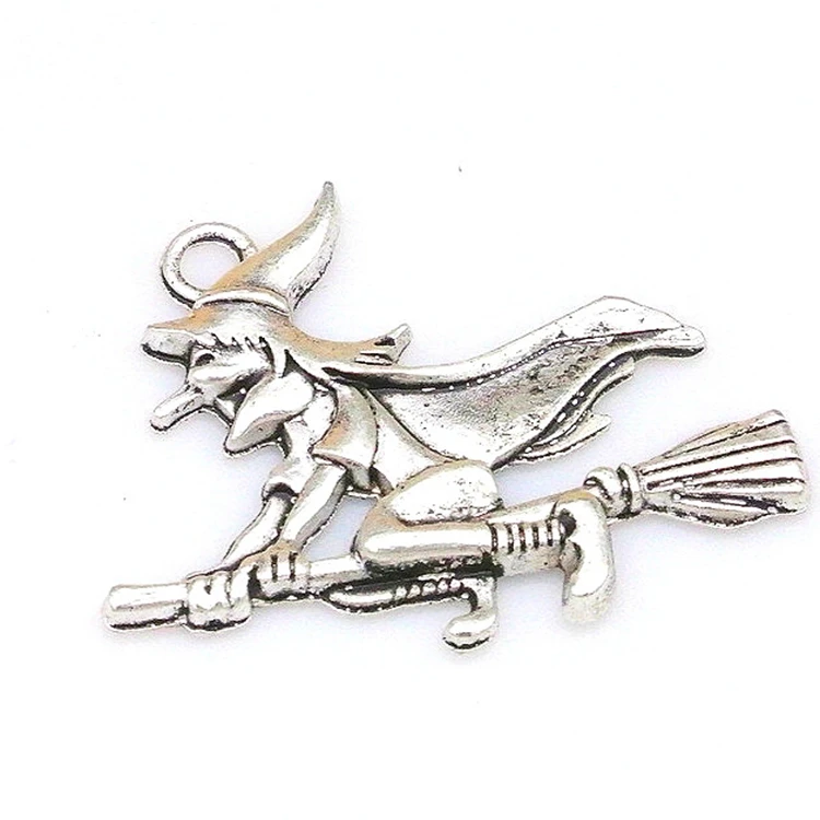 
tibetan silver metal alloy charms cartoon Halloween witch pendants charms for children DIY jewelry making 