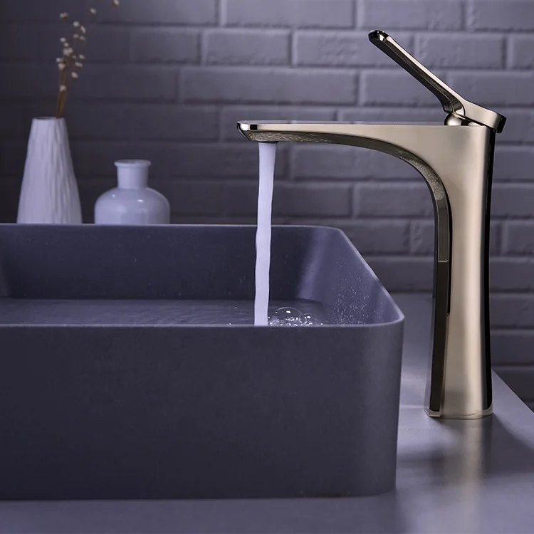 Kaiping Factory Wholesale Single Hole Basin Faucet Brass Gold Faucet High Quality Custom Bathroom Sink Mixer Faucets