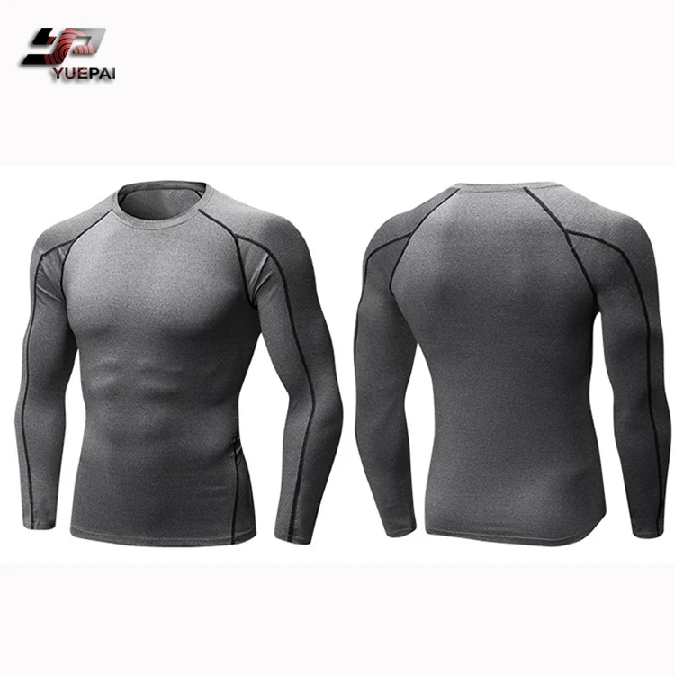 Custom print full long sleeve blank mma rash guard compression shirts men