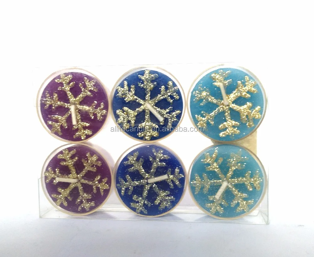 Christmas snowflake tealight candle