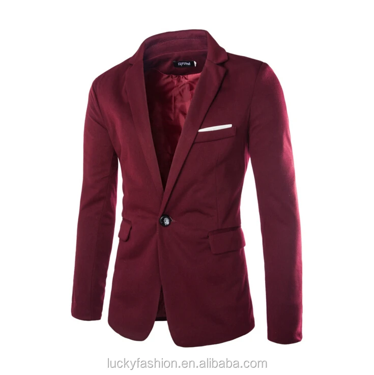 Long Sleeve Mens Korean Fashion Design Custom Jacket One Button Slim Stylish Blazer