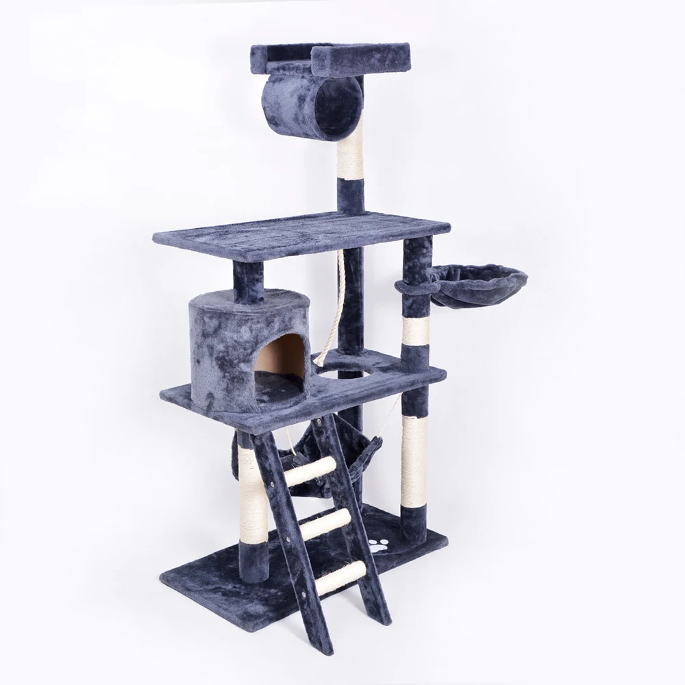 GMTPET Pet Furniture Toys Factory OEM Wholesale Ebay Amazon Hot Cat Pet Sleeping Play Sisal Rope Plush MDF Board Cat Tree House