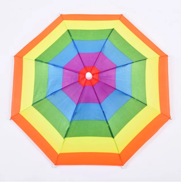 Small cheap promotional rainbow hat umbrella