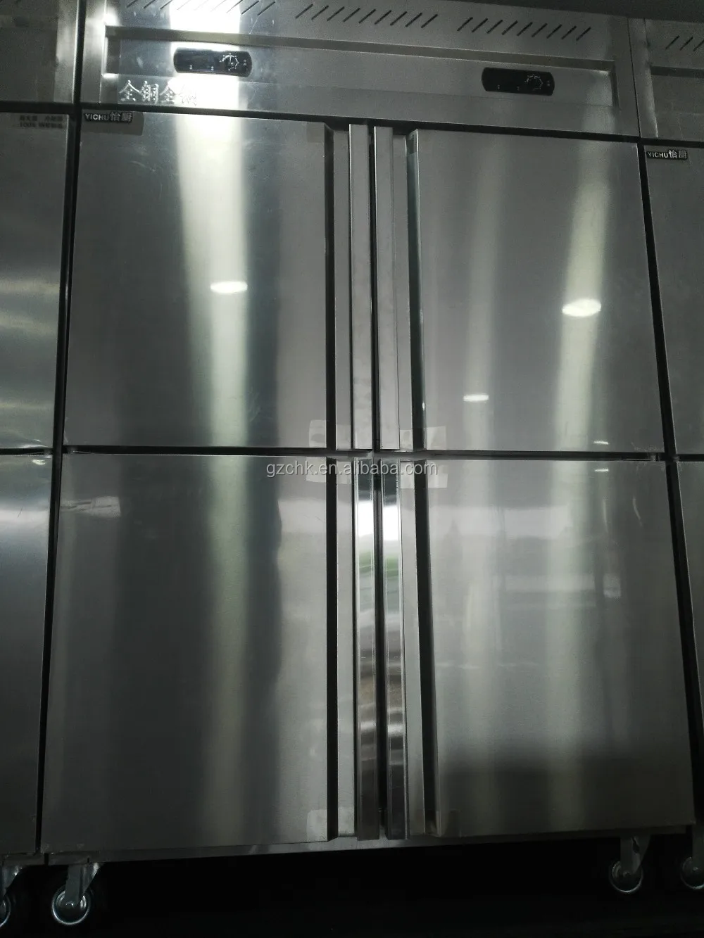 commercial stainless steel upright refrigerator/4 door upright freezer