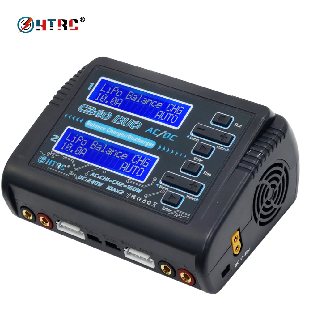 Балансирующее зарядное устройство LiPo разрядное двойное 1-6S Duo C240 AC150W DC240W 10A для Li-Ion Life NiCd NiMH LiHV PB умных батарей