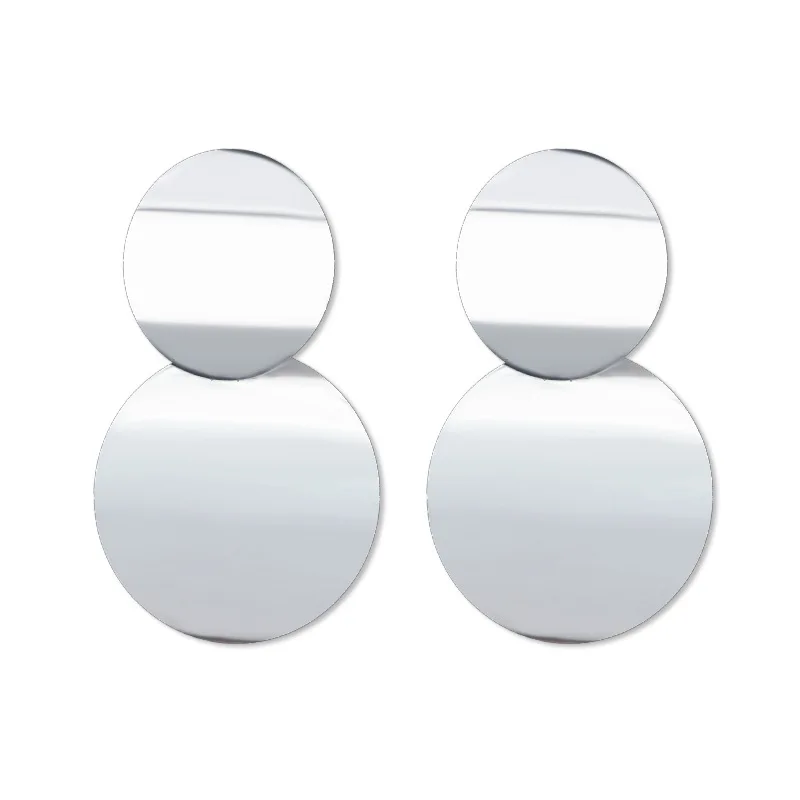 
European and American minimalist retro geometric metal earrings exaggerated nightclub earrings drop for women 