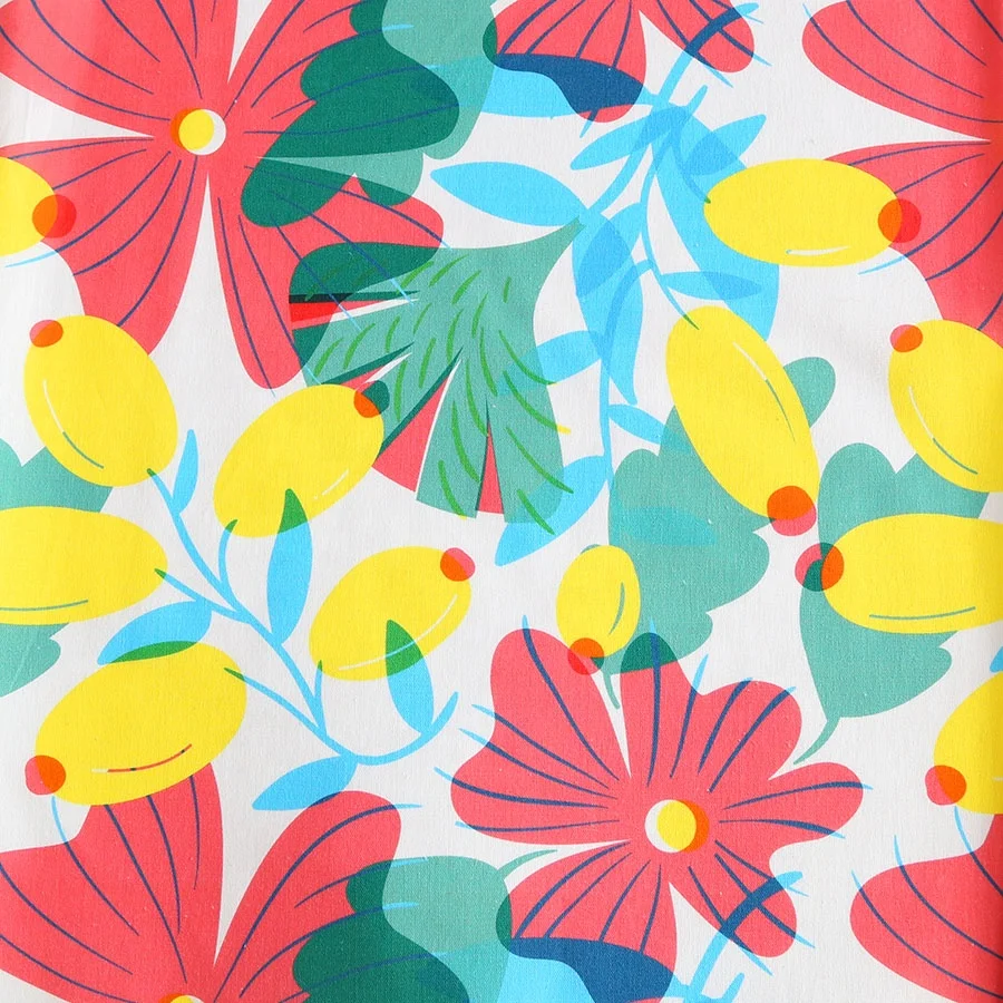 Высококачественная хлопковая льняная ткань с цифровым принтом для платьев