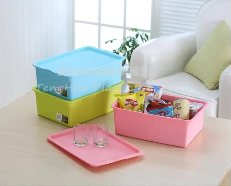 Hot product colorful toy storage plastic box with lid