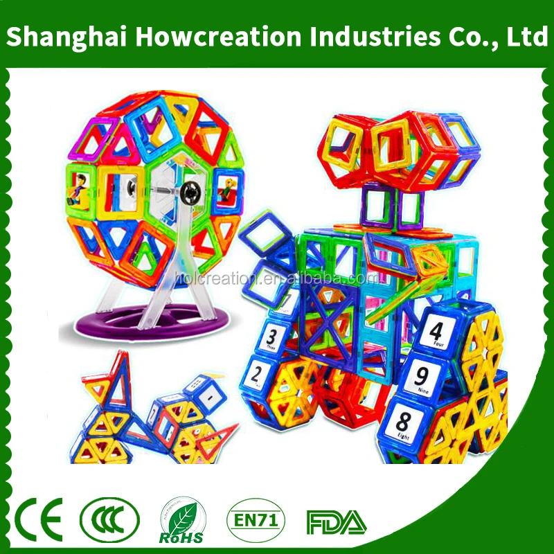 Plastic  78pcs Magnetic Building Blocks For Kids, Magnet Building Tiles Kits