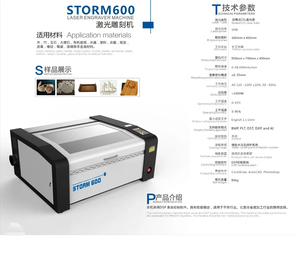 g.weike laser engraver and cutter storm600