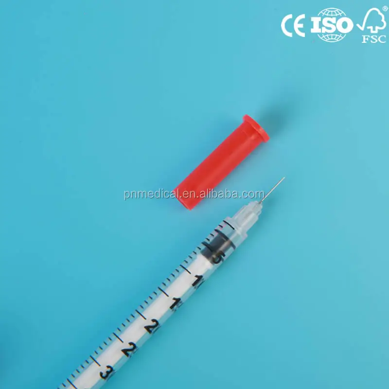 
New style wholesale plastic rubber plunger 40iu 1ml insulin syringe 