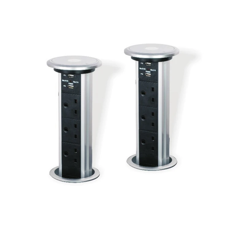 2 USB 3 UK Sockets Table Pop Up Electrical Socket
