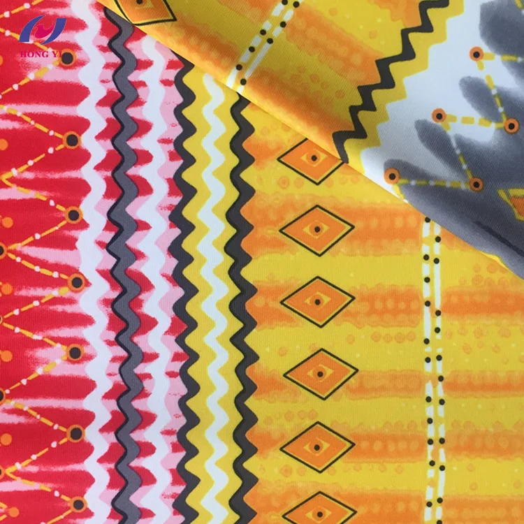 Chlorine Resistant Polyester Spandex Stretch African Print Swimwear Fabric