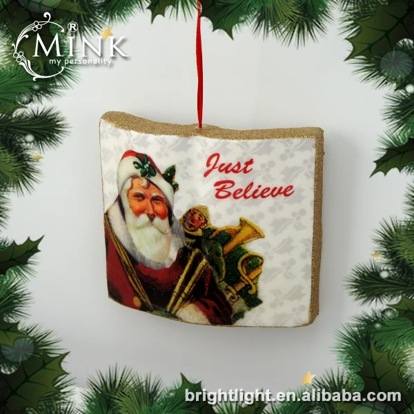 Styrofoam Decoupage Santa Book Christmas Ornament