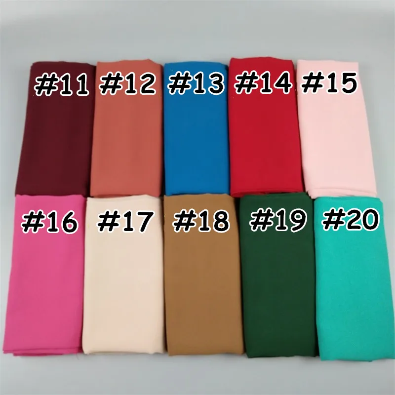 RUNMEIFA Pure Color Chiffon Tudung Head Scarves Muslim Shawl Scarf Fashionable Cheap Shemag Plain Hijabs Manufacture Women