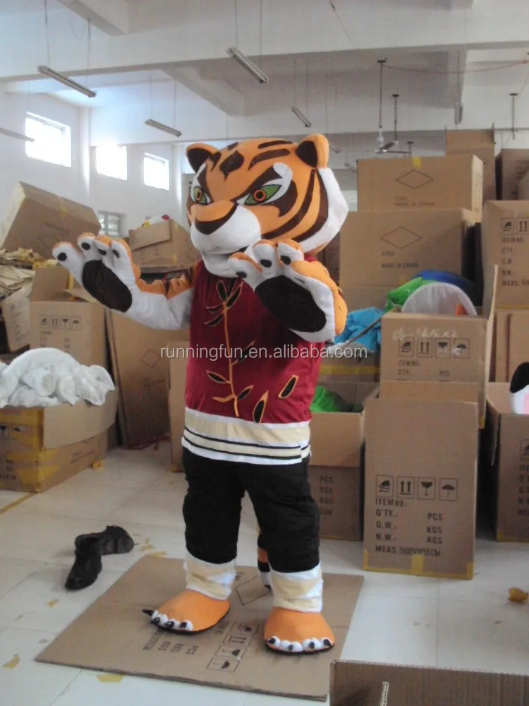 Wholesale Cartoon Performing Funny Walking Costume For Sale, The Kung Fu Tiger Mascot Costume Cosplay For Party