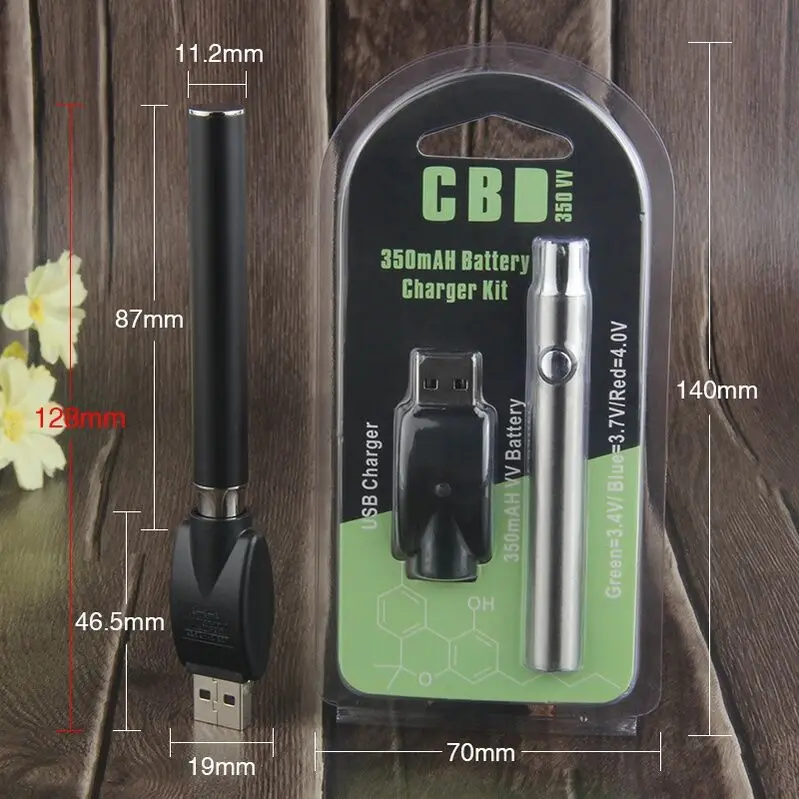  Высококачественная электронная сигарета Vertex с аккумулятором 350mah CBD Vape Pen резьбой