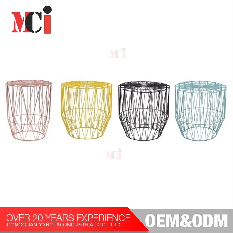 Несколько цветов металлической проволоки барабана дизайн журнальный столик