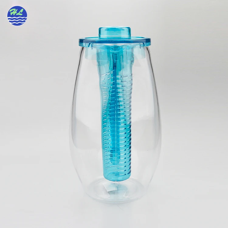 
New Invention 2.2L bpa free plastic juicer fruit infuser water bottle with storage 