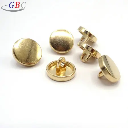 Hot sell metal shiny golden sew loop button