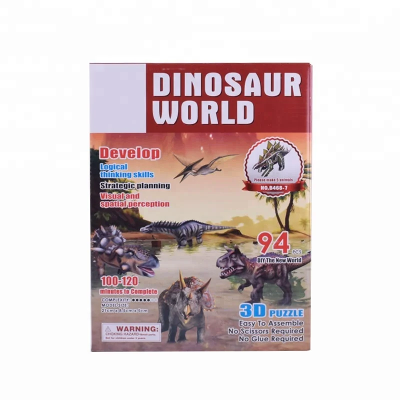 
94pcs fun dinosaur world handmade puzzle 3d diy cubic 