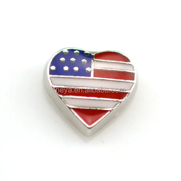 
Red Heart Floating Necklace Charm Zinc Alloy Living Memory Locket Pendant 