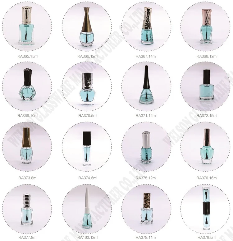 5ml 8ml 10ml 15ml cube glass gel nail polish bottles Containers with brush caps