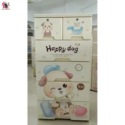 pp plastic clothes storage drawer 5 tier cupboard with two locks wardrobe for baby