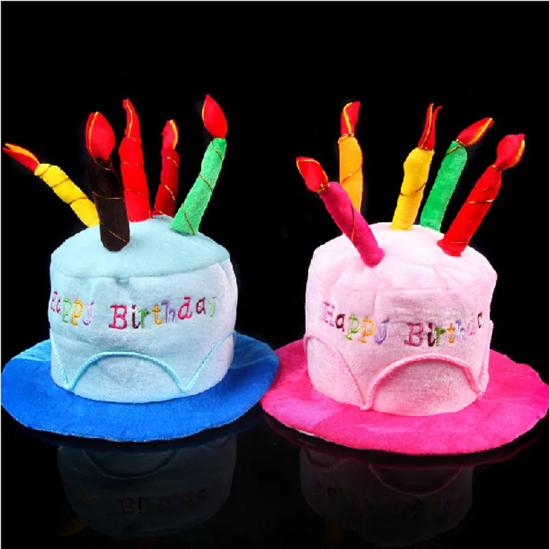 Vestido de fiesta Rosa Feliz Cumpleaños Pastel Sombrero Niños Adultos Headwear elaborado velas UK 