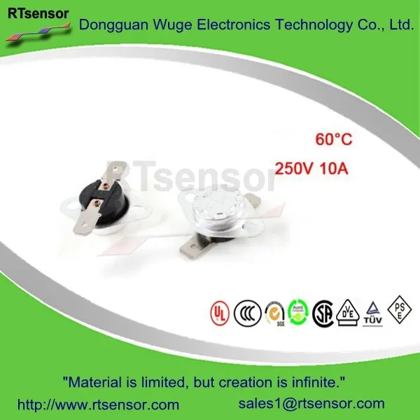 KSD301 250V 10A Thermostat Temperature Control Switch 135 Celsius N.C Temperature Switch Thermostat For Water Heater
