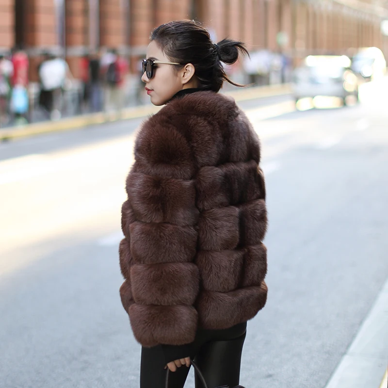 Women Coats Winter 2018 Ombre Clothing Ladies Faux Fur Coats