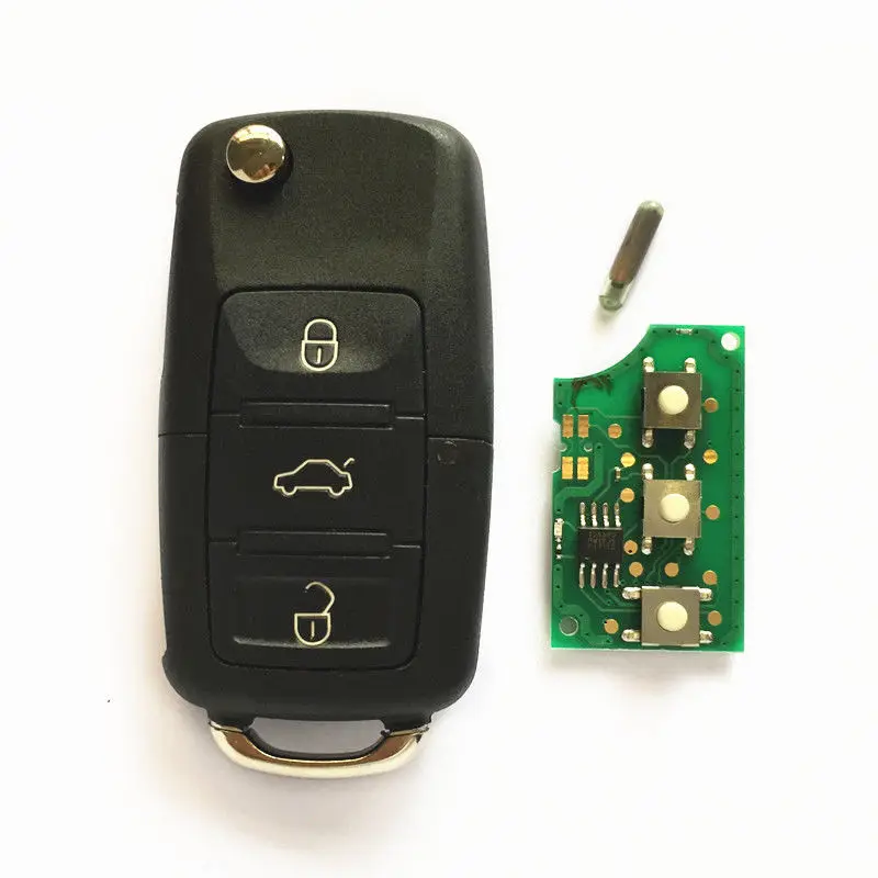 
3 button Smart Keyless Entry Flip Remote Control Key Fob With 433Mhz key 1J0 959 753 AH For VW Skoda Jetta Golf Polo Passat 