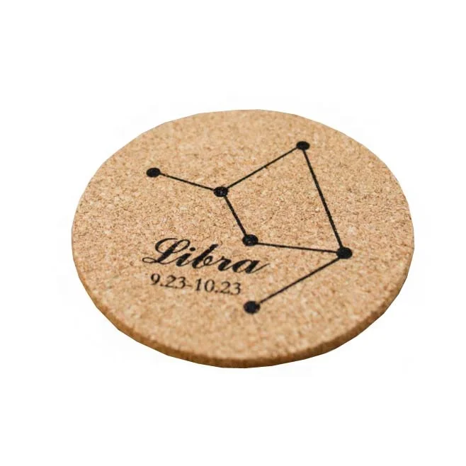 
Custom Made Coasters For Drinks Absorbent Cork Coasters Set on table with Holder cork wood base 