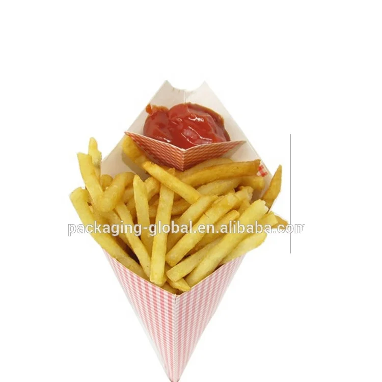 Customizable paper cone of food trailer, cookies, egg roll paper cone crepe Paper French Fries cones