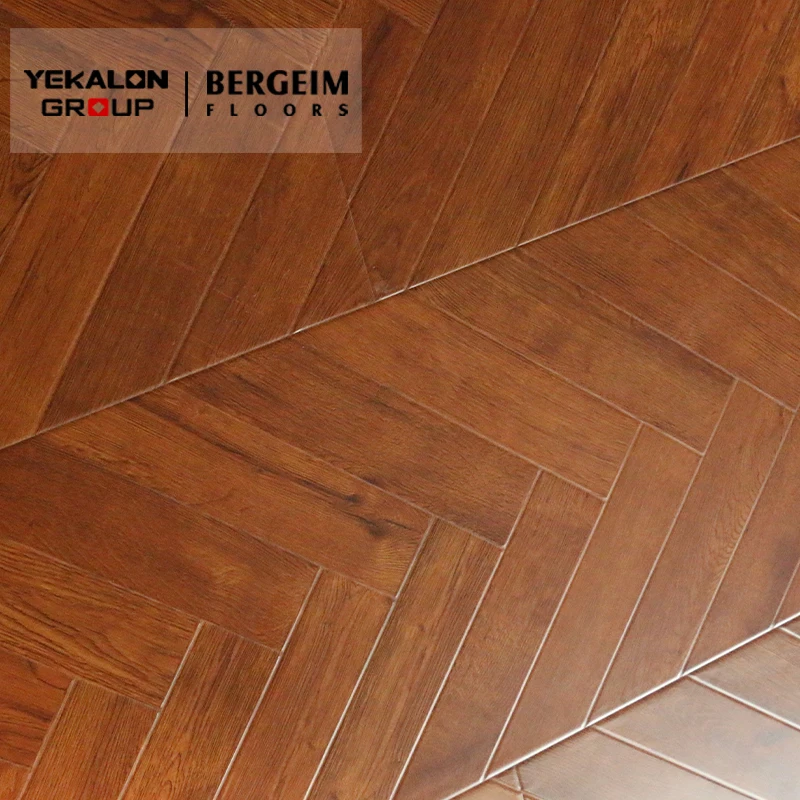High Quality 12.3 mm Ac4 Arc Click Oak Parquet Herringbone Laminate Flooring for Indoor Decoration Floors