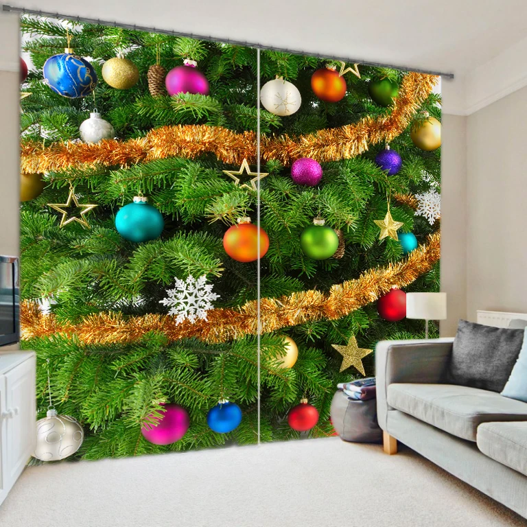 
Latest Dsign Top Sale Christmas Series 3D 100% Polyester Curtain , Living Room Curtain , Blackout Curtain 