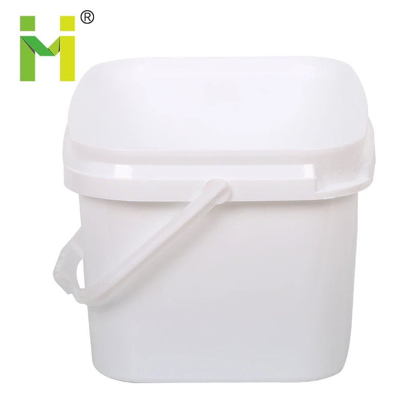 3 gallon clear plastic rectangular bucket with metal handle 3l