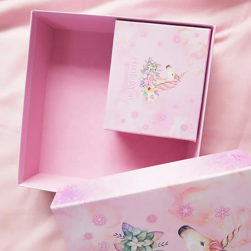 Customized Printing Unicorn Design Candy Box Biodegradable Creative Cardpaper Cookie Box Card Paper Food Candy