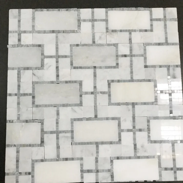 white basketweave tile marble tile mosaic natural stone tile